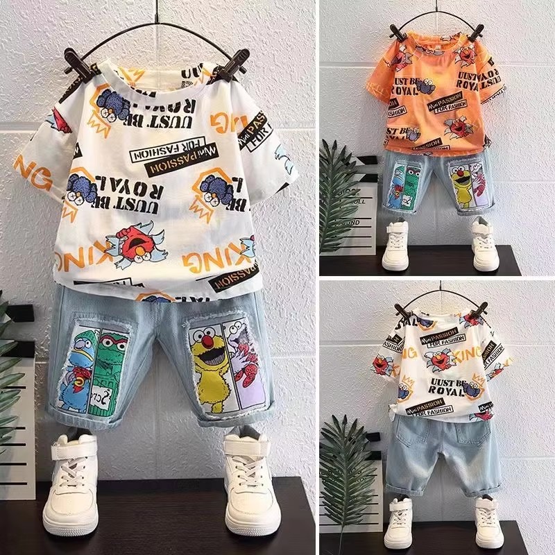 Cute Cartoon Print Short Sleev - огляд і ціна Baby Clothing Drawing