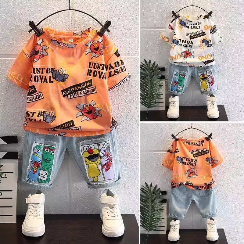Cute Cartoon Print Short Sleev - огляд і ціна Baby Clothing Drawing