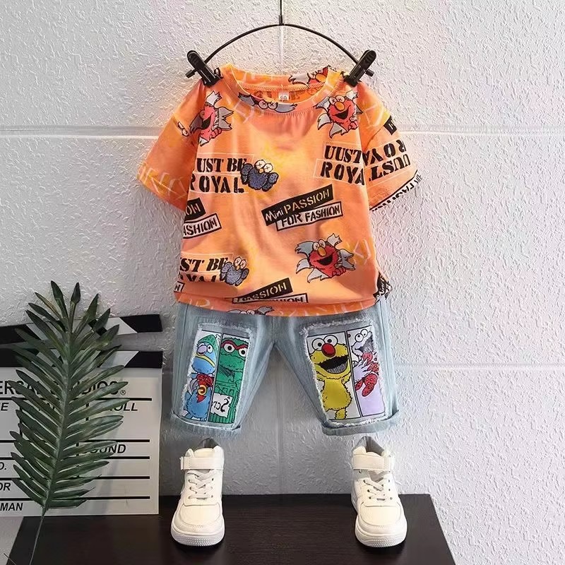 Cute Cartoon Print Short Sleev - огляд і ціна Baby Clothing Drawing