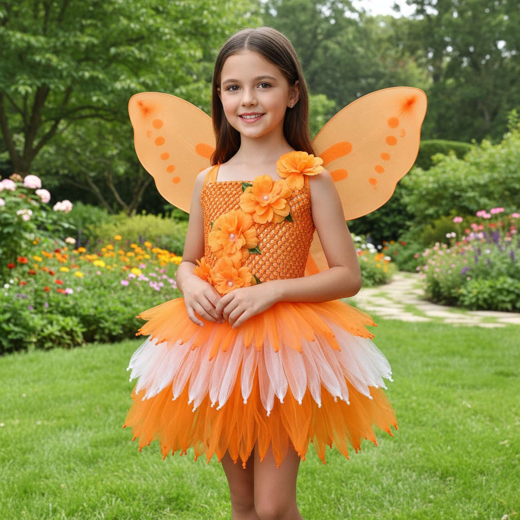 Girls Orange Flower Petals Tut - огляд і ціна Baby Tutu Skirt