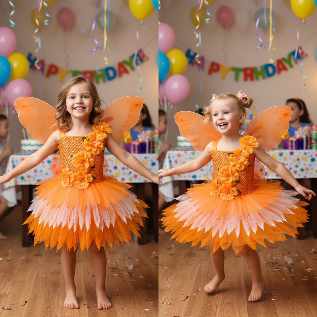 Girls Orange Flower Petals Tut - огляд і ціна Baby Tutu Skirt